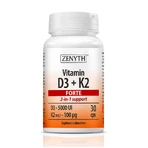 Vitamine D3 + K2 FORTE, 2x30 gélules, Zenyth