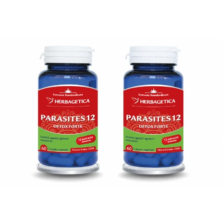 Parasites 12 Detox Forte, 2x60 capsule, Herbagetica