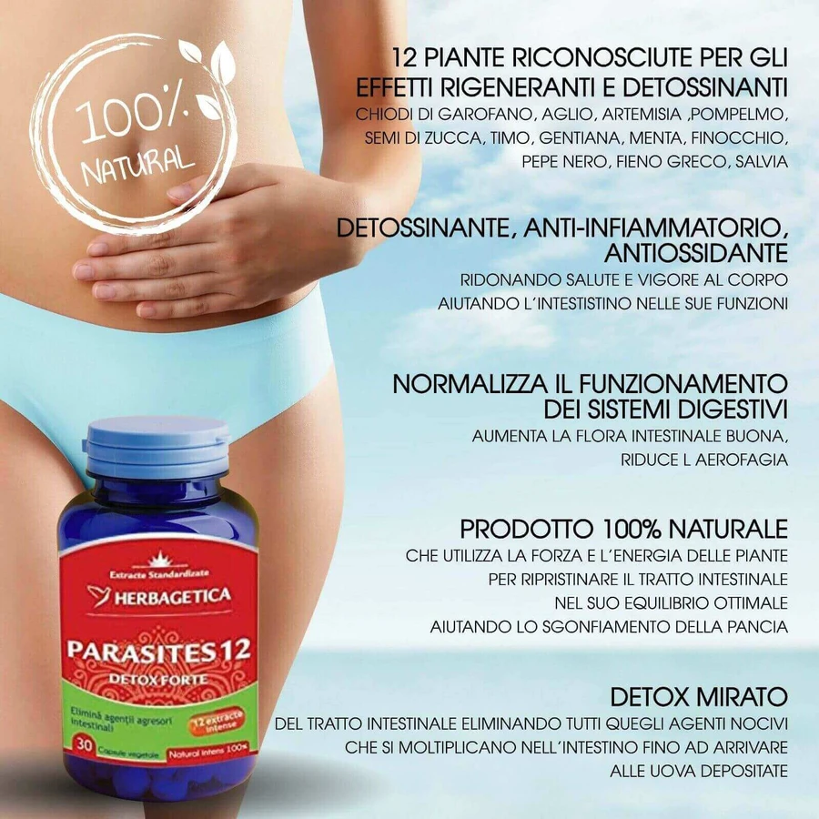 Parasites 12 Detox Forte, 2x60 capsule, Herbagetica