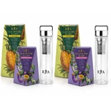 2 Confezione da 2 lattine di tè freddo + bottiglia con infusore a doppia parete