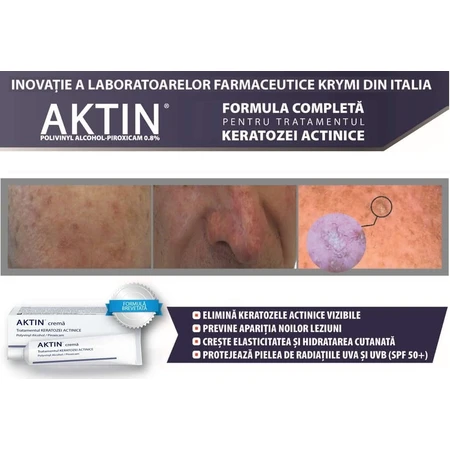 Crème Aktin pour le traitement de la kératose actinique et des lésions précancéreuses, 2 x 30 ml, Solartium