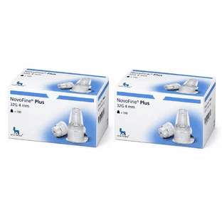 Aghi per iniettore NovoFine Plus, 32G (0,23/0,25 mm) x 4 mm, 2 confezioni da 100 pezzi, Novo Nordisk Pharma