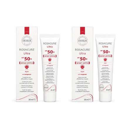 Synchroline Rosacure Ultra, crema viso con protezione SPF 50+, 2x30 ml