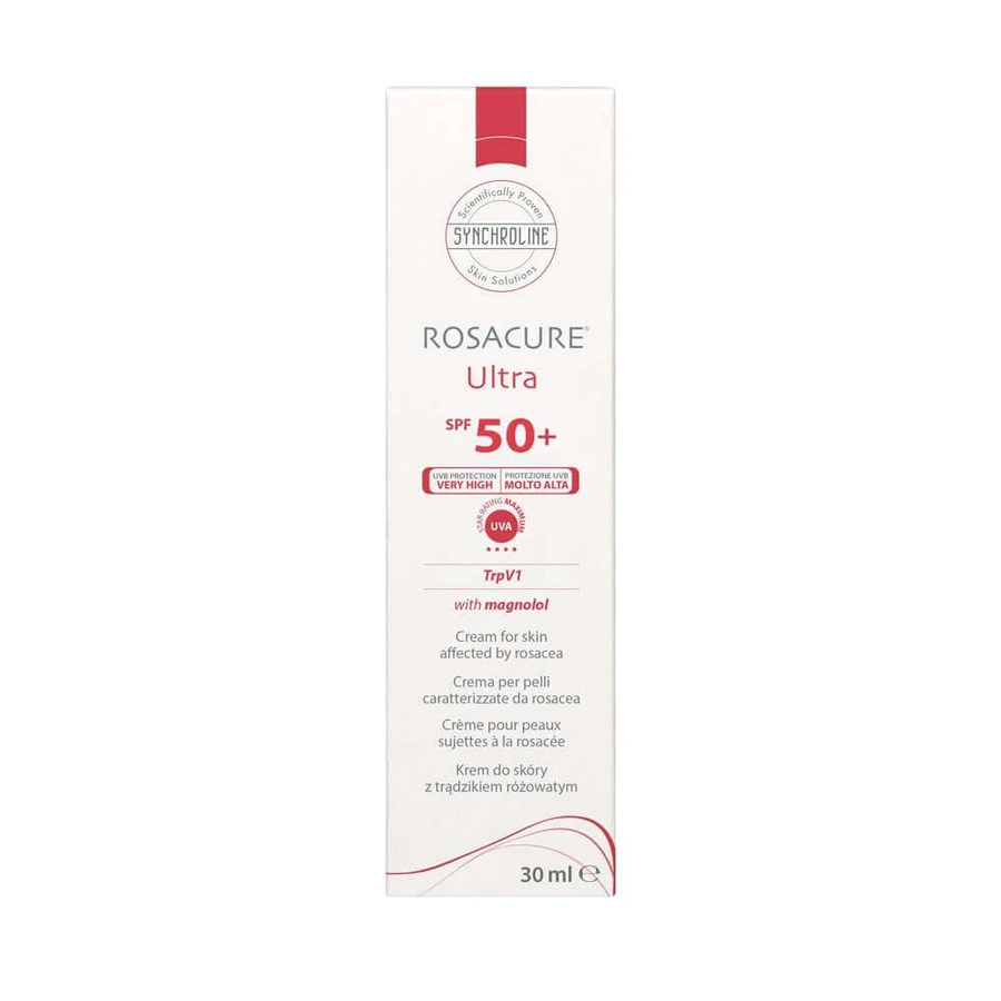 Synchroline Rosacure Ultra, crema viso con protezione SPF 50+, 2x30 ml
