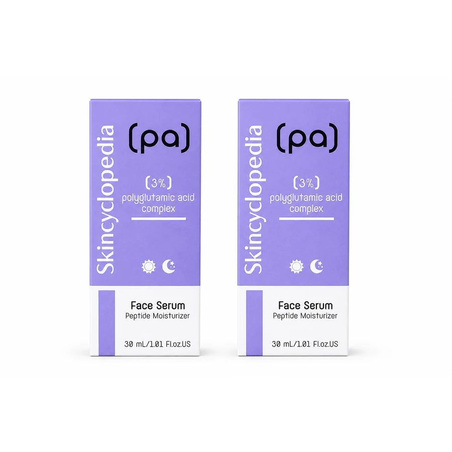 Sérum hidratante con complejo de ácido poliglutámico PA al 3 %, 2 x 30 ml, Skincyclopedia
