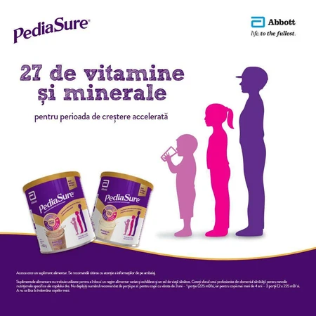PediaSure avec saveur vanille en poudre, 3-10 ans, 2x400 g, Abbott