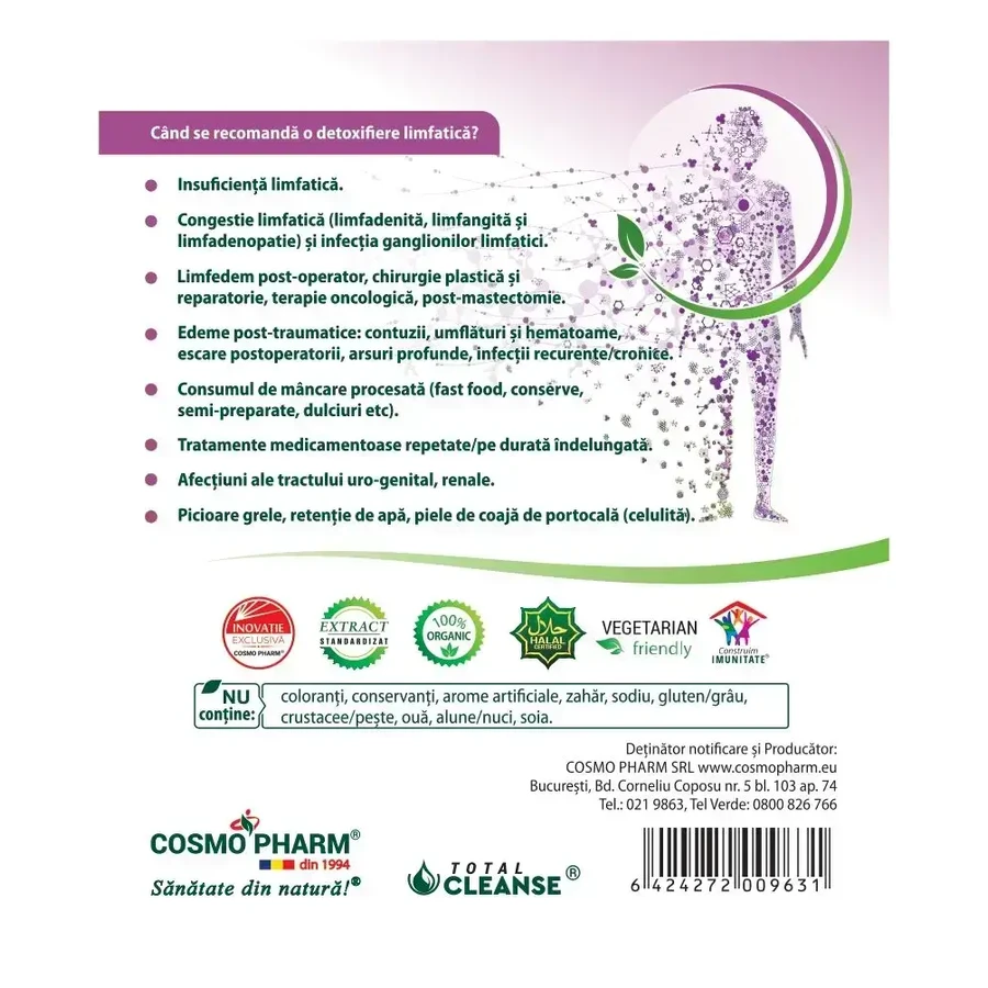 Limfanox Drainage Detox Total Cleanse, 2x30 gélules, Cosmopharm
