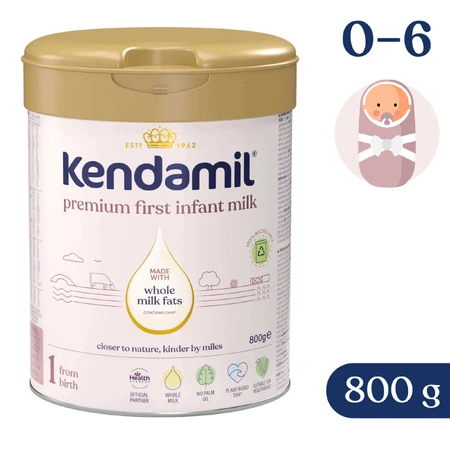 Kendamil Premium 1 DHA+, mleko początkowe, od urodzenia, 4x800 g: ceny i cechy