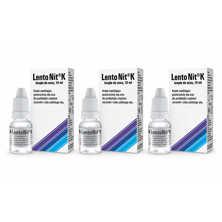 LentoNit K, krople do oczu, 3x10 ml: ceny i cechy