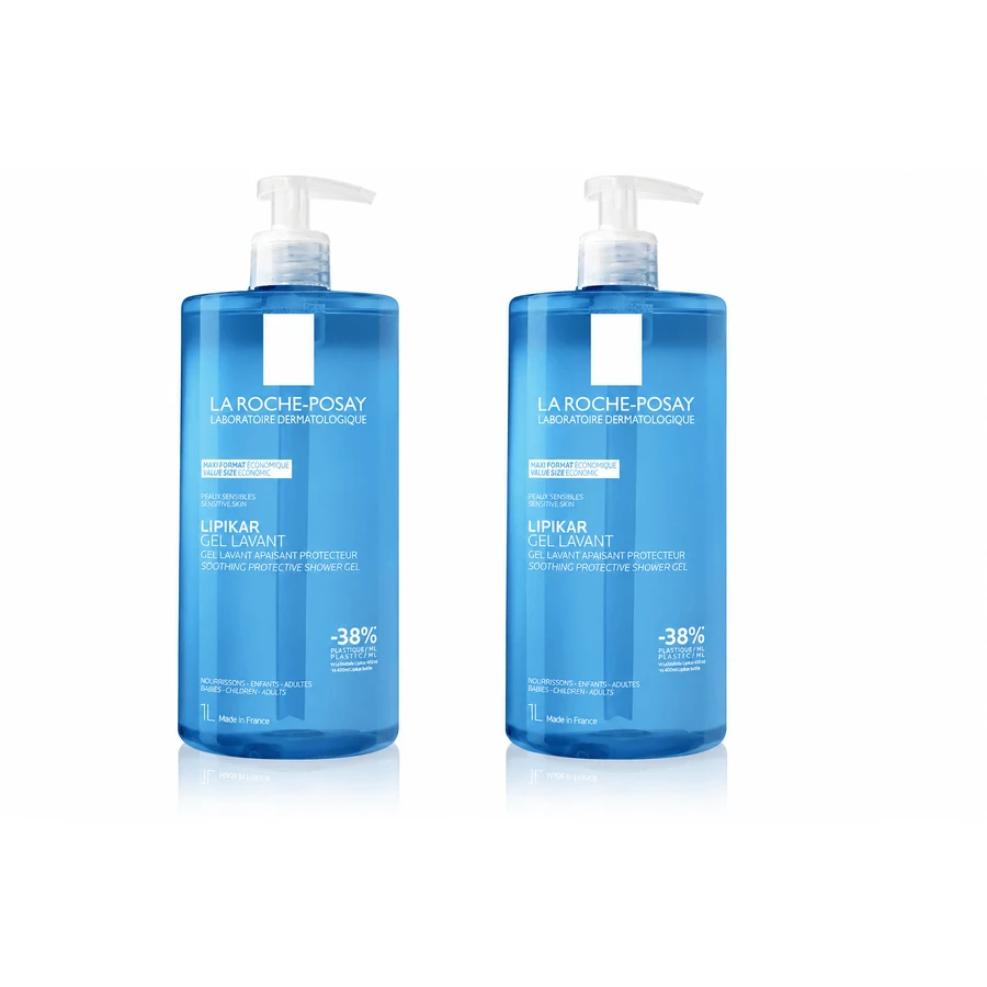 Lipikar Gel detergente, 3x1 L, per pelli sensibili, La Roche-Posay
