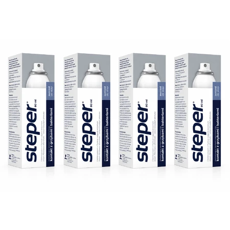 Steper, przeciwgrzybiczy aerozol do stóp i paznokci, 4x80 ml: ceny i cechy