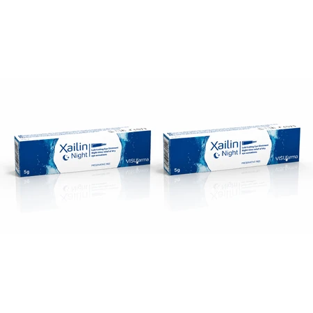 Unguent lubrifiant Xailin Night pentru ochi uscați 2x5 g, Visuafarma
