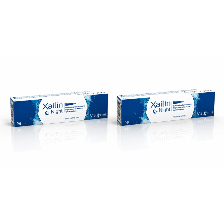 Unguent lubrifiant Xailin Night pentru ochi uscați 2x5 g, Visuafarma