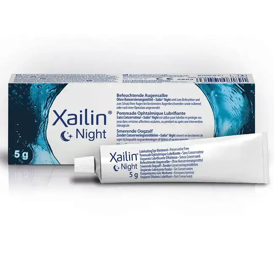 Unguent lubrifiant Xailin Night pentru ochi uscați 2x5 g, Visuafarma