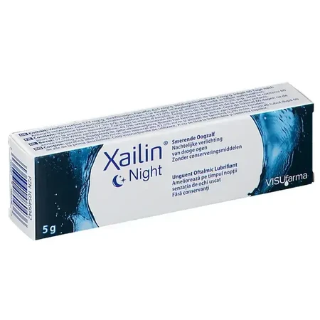 Unguent lubrifiant Xailin Night pentru ochi uscați 2x5 g, Visuafarma