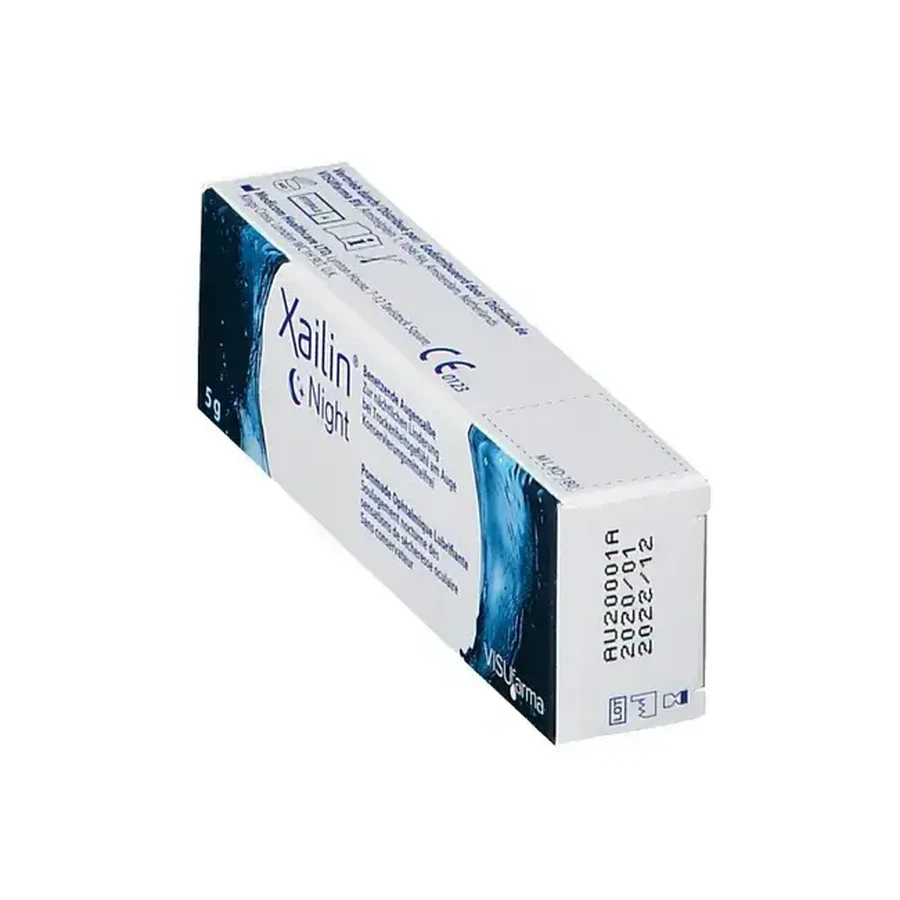 Unguent lubrifiant Xailin Night pentru ochi uscați 2x5 g, Visuafarma