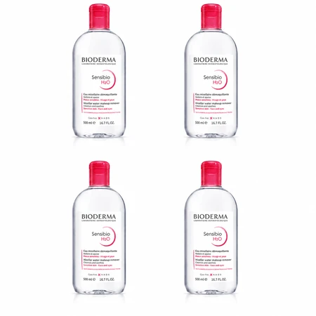 Kit de agua micelar Bioderma Sensibio H2O, 4x500 ml