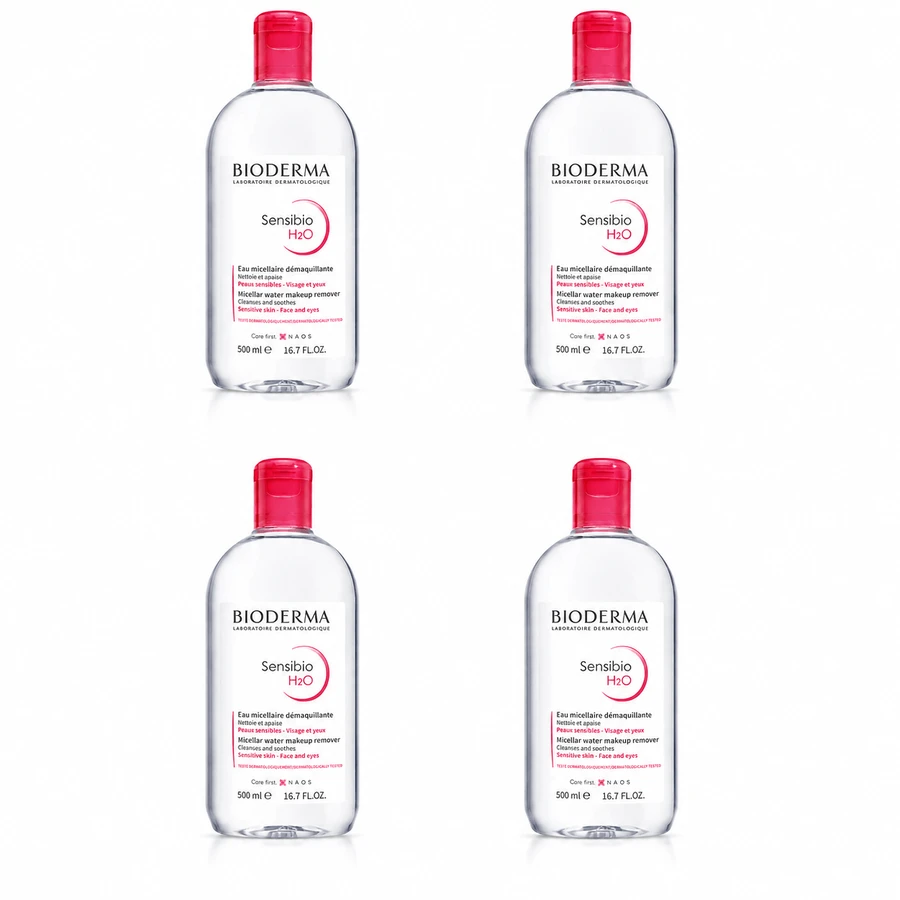 Kit de agua micelar Bioderma Sensibio H2O, 4x500 ml
