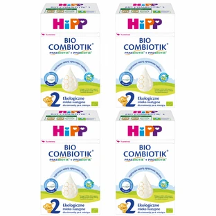 HiPP 2 Bio Combiotik, ekologiczne mleko następne, po 6 miesiącu, 4x550 g
