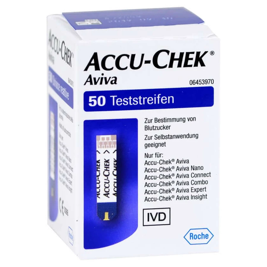 Bandelettes réactives Accu-Chek Aviva Plasma II, 4 boîtes de 50