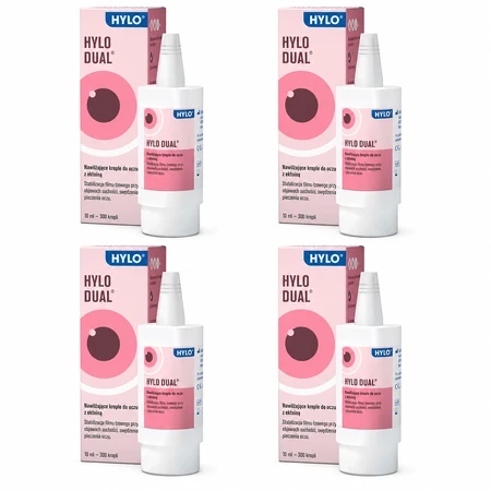Hylo Dual, feuchtigkeitsspendende Augentropfen mit Ectoin, konservierungsmittelfrei, 4x10 ml