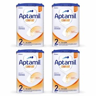 Aptamil Comfort 2, latte in polvere, 6–12 mesi, 4 confezioni da 800 g, Nutricia