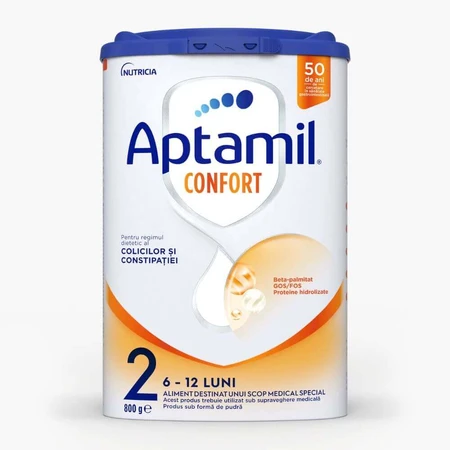 Leche de fórmula en polvo Aptamil Comfort 2, de 6 a 12 meses, 4 x 800 g, Nutricia