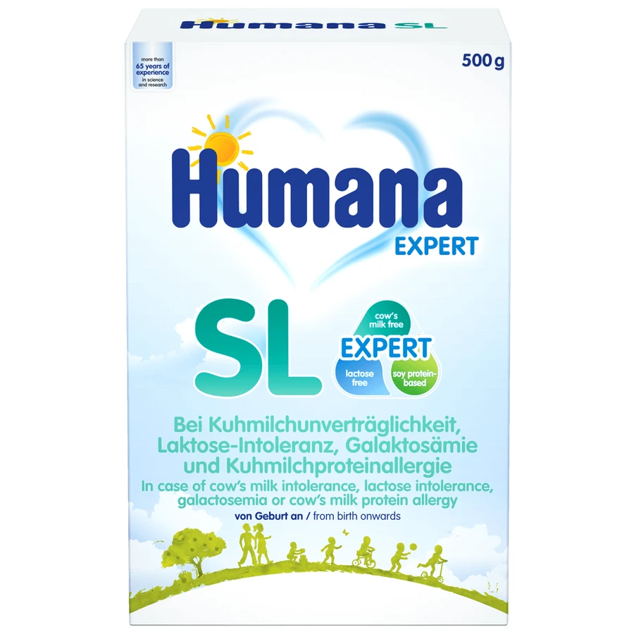 Formule SL Lait pour Nourrissons à base de Soja, +0 mois, 4x500 g, Humana