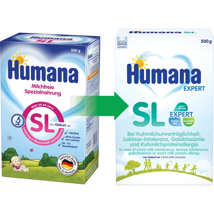 Formule SL Lait pour Nourrissons à base de Soja, +0 mois, 4x500 g, Humana