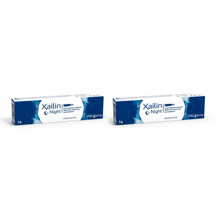 Xailin Night Unguento Lubrificante Per Secchezza Oculare 2x5 g, Visuafarma