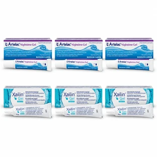 Żel nawilżający do oczu Xailin, 30 g + Artelac Nighttime 30 g, Bausch+Lomb