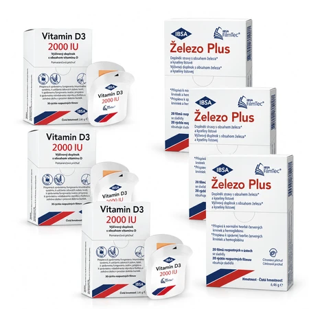 VITAMIN D3 IBSA 2000 IU 90 tablets + Iron Plus 60 capsules, IBSA