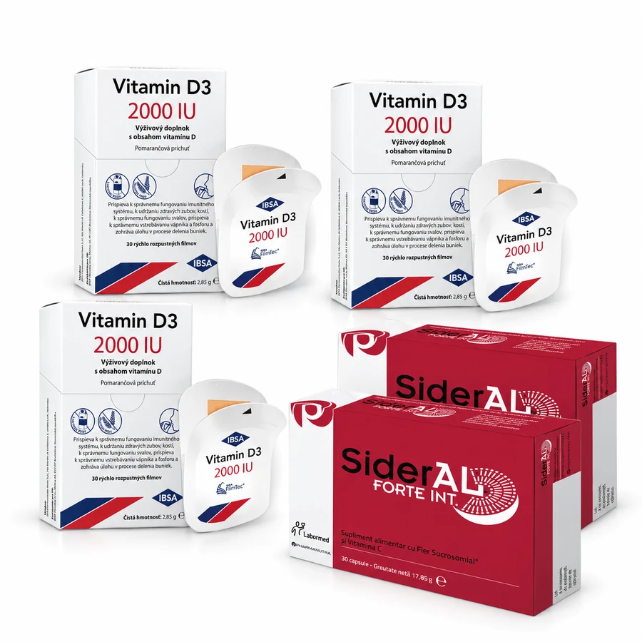 Vitamin D3 90 tablets + SiderAL Forte, 60 capsules, Zentiva