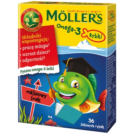 Möller's 4x36 Gummy Fish with Omega-3, Assorted Flavors