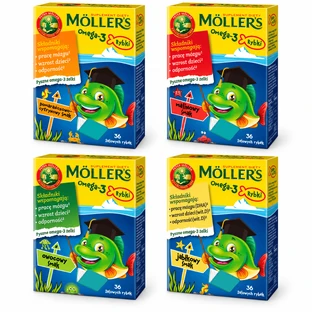 Möller's 4x36 Gummy Fish with Omega-3, Assorted Flavors