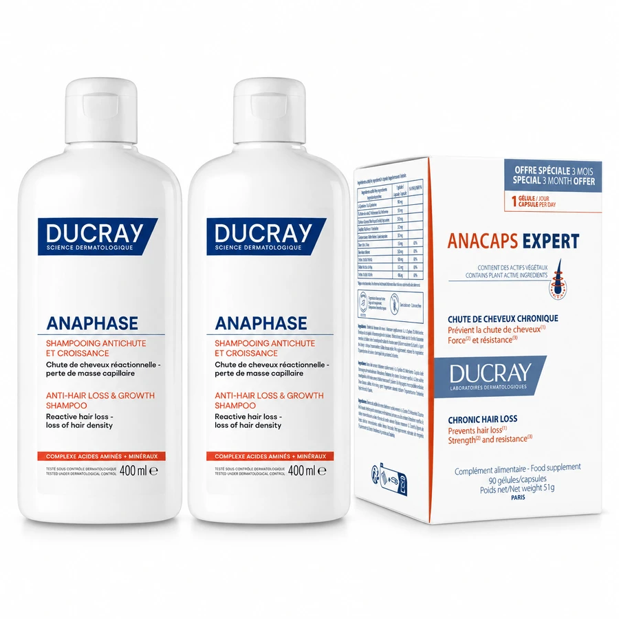 Ducray Anacaps Expert 90 + Anaphase 2 x 400 ml: ceny i cechy