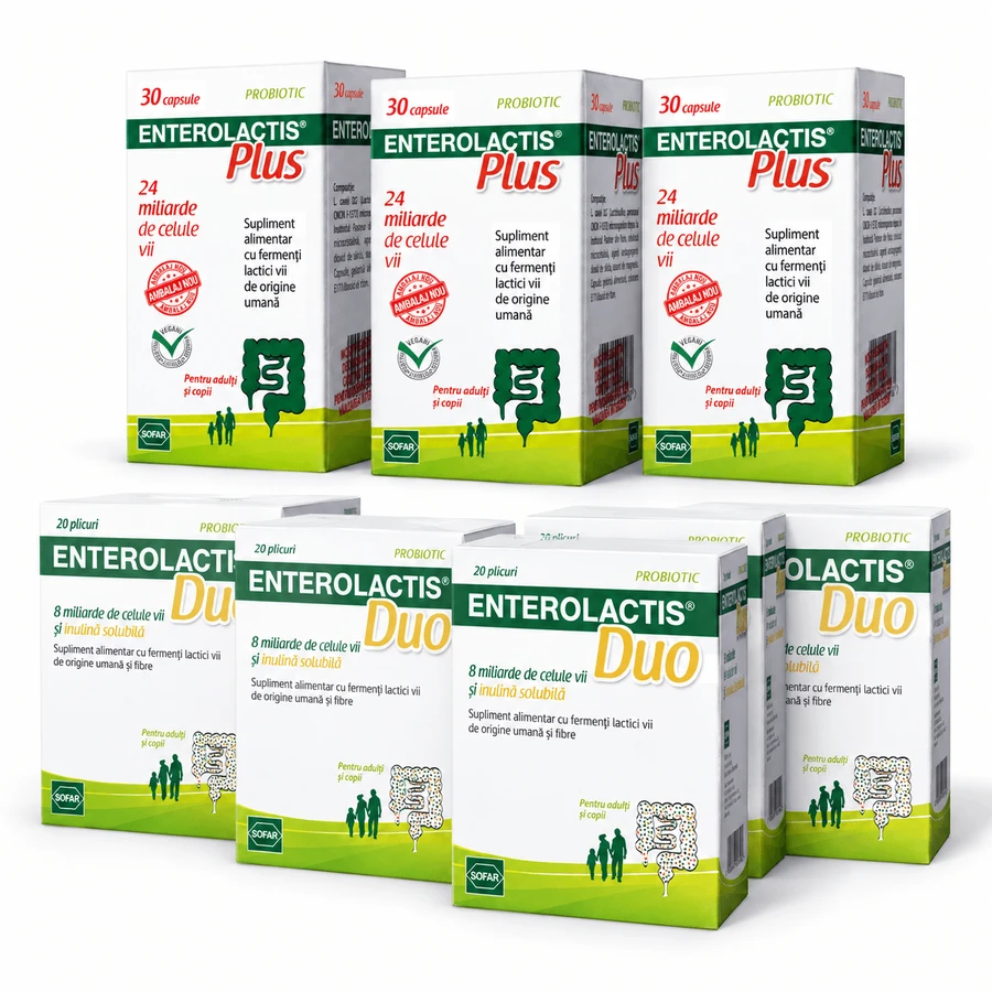 Enterolactis Plus, 90 capsules + Enterolactis Duo, 80 sachets, Sofar