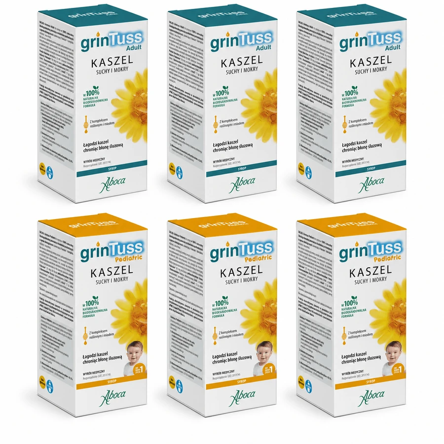 Sirop GrinTuss pour adultes, 560 g + GrinTuss pour enfants (à partir de 1 an), 560 g