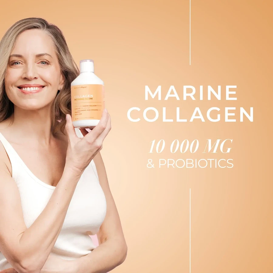 Colágeno líquido Morning Glow con ácido hialurónico y vitaminas, 2x500 ml, Swedish Collagen