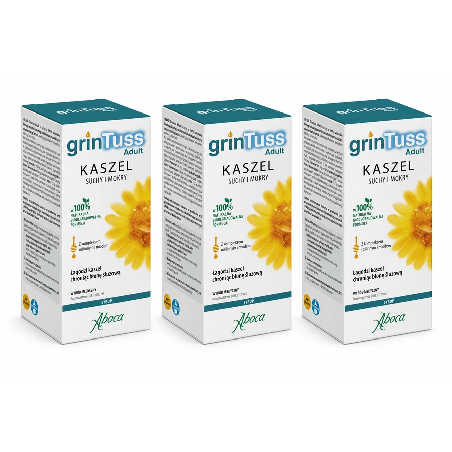 GrinTuss Adult, syrup for children over 12 years and adults, 3x180 ml