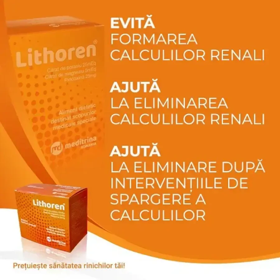 Meditrina Lithoren Special Dietary Supplement 2x30 sachets Orange