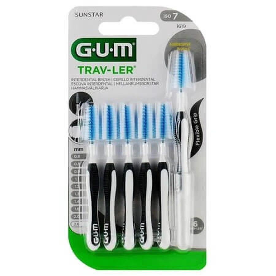 Brossettes interdentaires Gum Trav-ler 2,6 mm, lot de 6, Sunstar Gum