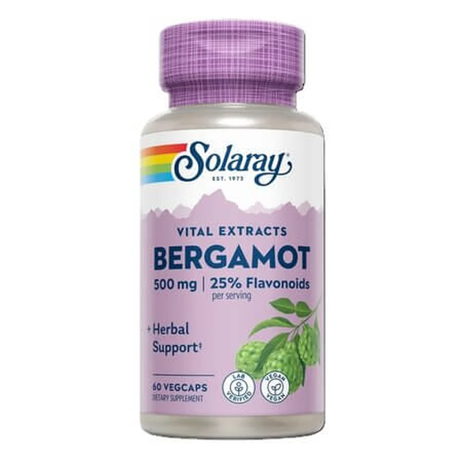 Solaray Bergamot-extract, 500 mg, 60 vegetarische capsules, Secom