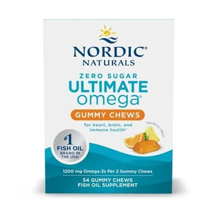Omega-3 met tropische fruitsmaak, suikervrije Ultimate Omega-gummies, 54 stuks, Nordic Naturals