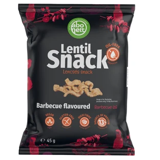 Linzenchips met barbecuesmaak, linzensnack, 45 g, Abonett