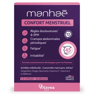 Nahrungsergänzungsmittel für ein angenehmes Menstruationsgefühl, 45 vegetarische Kapseln, Manhae