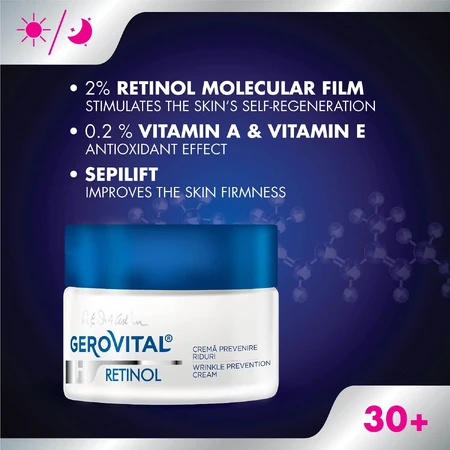 Gerovital H3 Retinol anti-rimpelcrème, 50 ml, Farmec
