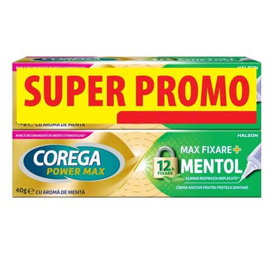 Corega Max Fixation Menthol Zahncreme, Packung mit 2 x 40 g, Haleon