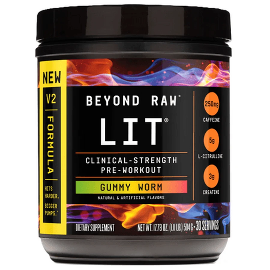Beyond Raw Lit Pre-Workout-poeder met geleismaak, 504 g, GNC
