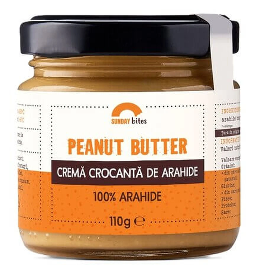 Erdnussbutter mit Stückchen, 110 g, Sunday Bites